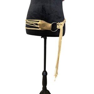 Handcrafted Knotted Rope Belt With Leather Accents & Metal Ring - Adjustable Fit